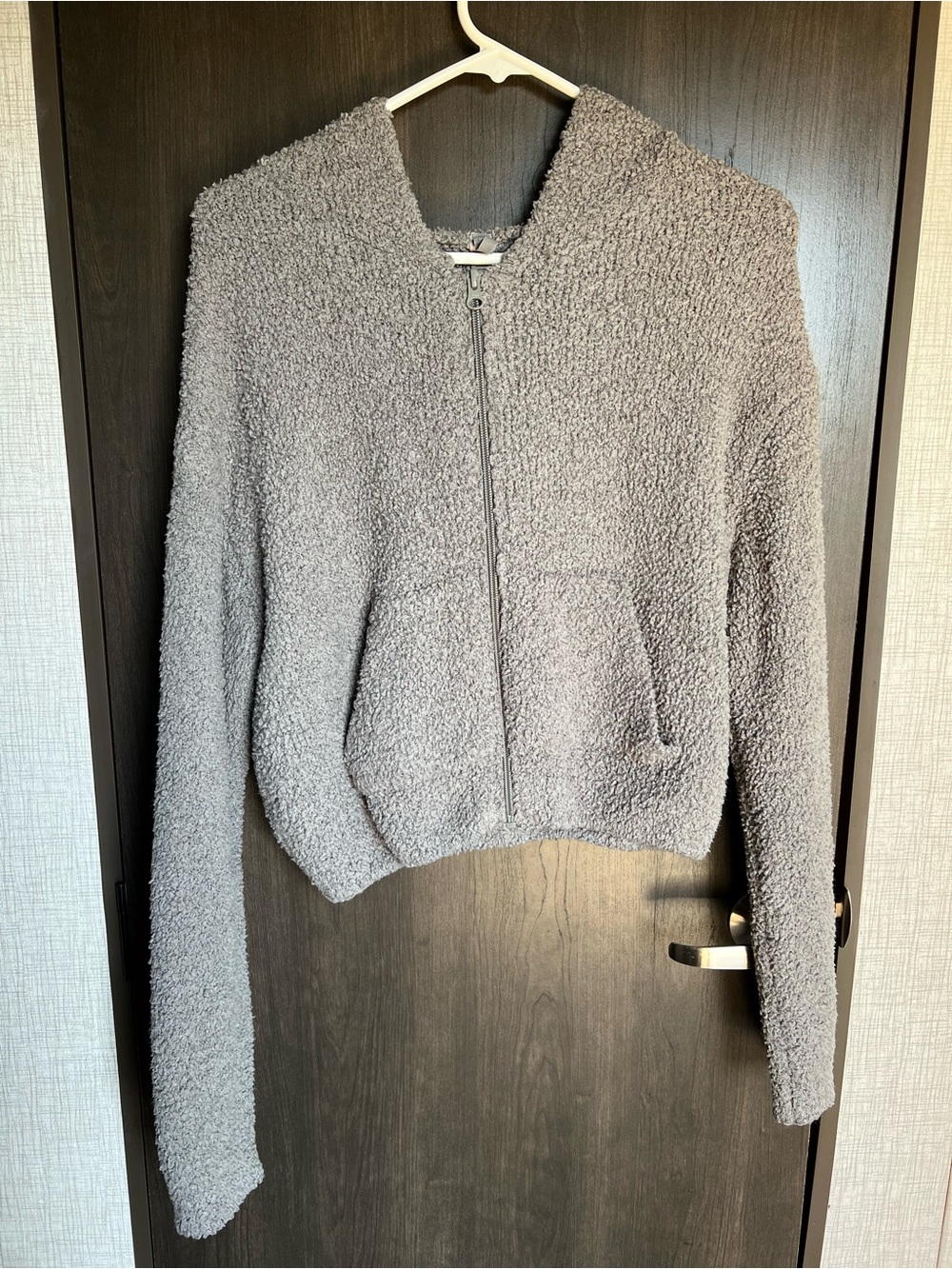 Skins Gray Sherpa Cropped Jacket
